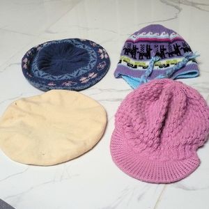 Bundle/Lot of 5 winter hats, one size,  multicolor